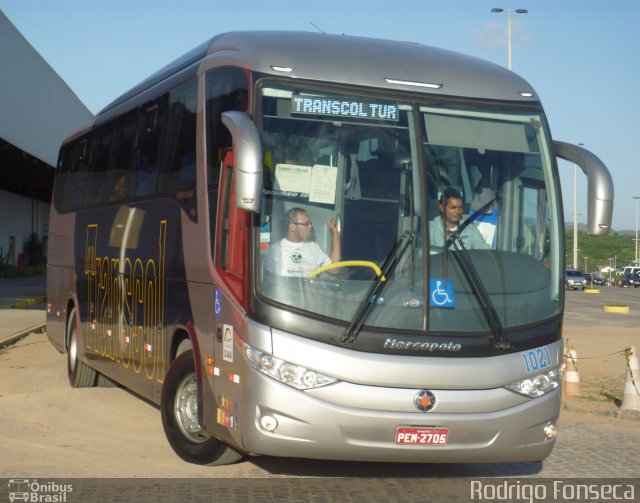 Transcol - Transportes Coletivos Ltda. 1021 na cidade de Caruaru, Pernambuco, Brasil, por Rodrigo Fonseca. ID da foto: 1014463.