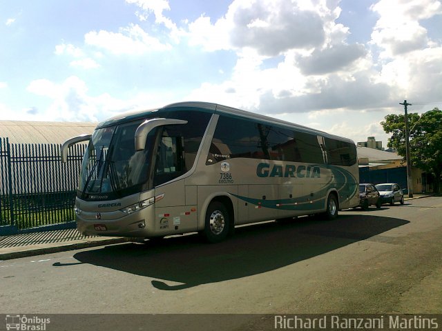 Viação Garcia 7386 na cidade de São Carlos, São Paulo, Brasil, por Richard Ranzani Martins. ID da foto: 1014220.