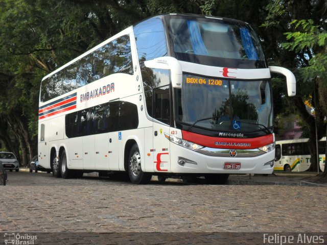 Expresso Embaixador 423 na cidade de Pelotas, Rio Grande do Sul, Brasil, por Felipe Alves. Número da foto: #1017664.