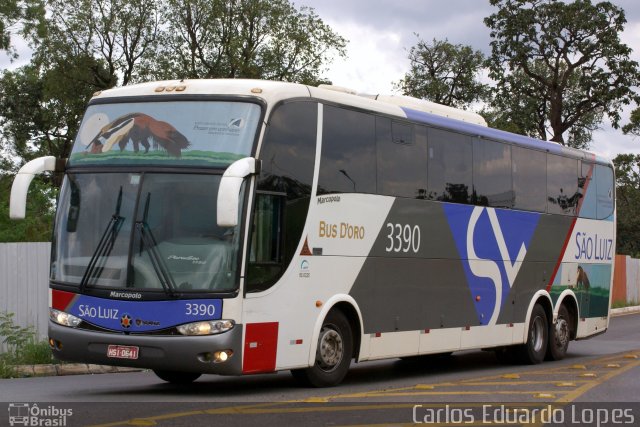 Viação São Luiz 3390 na cidade de Brasília, Distrito Federal, Brasil, por Carlos Eduardo Lopes. Número da foto: #1019559.