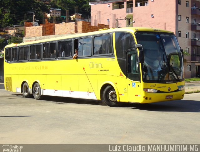 Viação Itapemirim 8067 na cidade de Manhumirim, Minas Gerais, Brasil, por Luiz Claudio . Número da foto: #1021742.