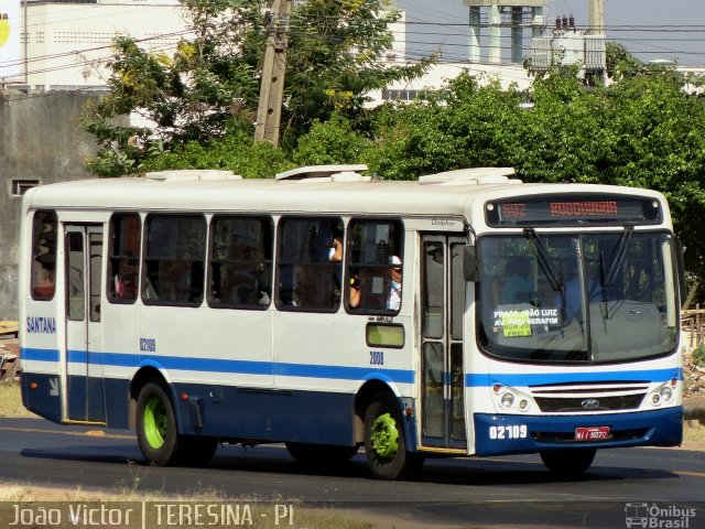 Viação Santana 02109 na cidade de Teresina, Piauí, Brasil, por João Victor. ID da foto: 1022677.