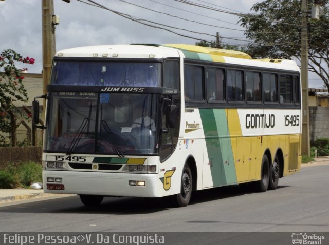 Empresa Gontijo de Transportes 15495 na cidade de Vitória da Conquista, Bahia, Brasil, por Felipe Pessoa de Albuquerque. ID da foto: 1066934.