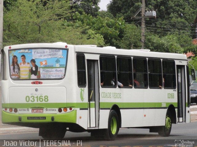 Transporte Coletivo Cidade Verde 03168 na cidade de Teresina, Piauí, Brasil, por João Victor. ID da foto: 1065953.