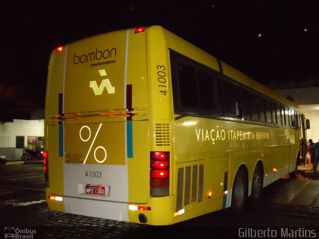 Viação Itapemirim 41003 na cidade de Viana, Espírito Santo, Brasil, por Gilberto Martins. Número da foto: #1084405.
