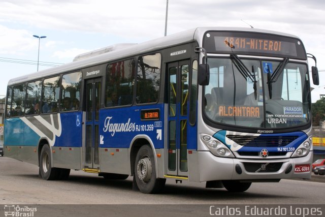 Auto Ônibus Fagundes RJ 101.359 na cidade de São Gonçalo, Rio de Janeiro, Brasil, por Carlos Eduardo Lopes. Número da foto: #1085277.