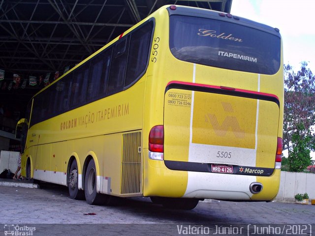 Viação Itapemirim 5505 na cidade de Campina Grande, Paraíba, Brasil, por Valério Júnior. ID da foto: 1087523.