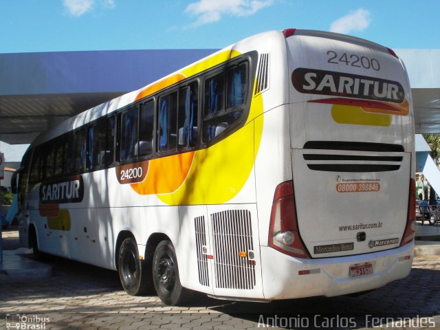 Saritur - Santa Rita Transporte Urbano e Rodoviário 24200 na cidade de Itabira, Minas Gerais, Brasil, por Antonio Carlos Fernandes. Número da foto: #1088749.
