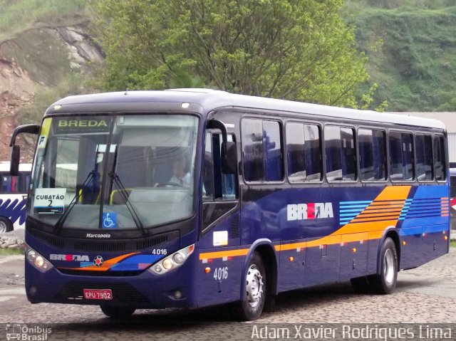 Breda Transportes e Serviços 4016 na cidade de Cubatão, São Paulo, Brasil, por Adam Xavier Rodrigues Lima. ID da foto: 1093329.