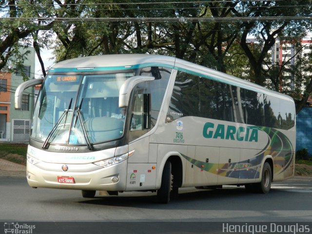Viação Garcia 7416  na cidade de Sorocaba, São Paulo, Brasil, por Henrique Douglas. Número da foto: #1094720.