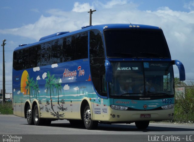 Aliança Tur Transporte de Passageiros e Turismo 1422 na cidade de Jaboatão dos Guararapes, Pernambuco, Brasil, por Luiz Carlos de Santana. ID da foto: 1096468.