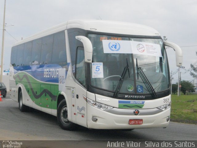 Bel-Tour Transportes e Turismo 357 na cidade de Rio de Janeiro, Rio de Janeiro, Brasil, por André Vitor  Silva dos Santos. Número da foto: #1100489.