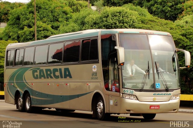 Viação Garcia 6938 na cidade de Londrina, Paraná, Brasil, por Paulo Henrique. ID da foto: 1101511.