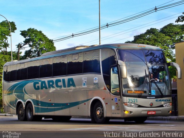 Viação Garcia 7521 na cidade de Maringá, Paraná, Brasil, por Victor Hugo Guedes Pereira. ID da foto: 1104518.