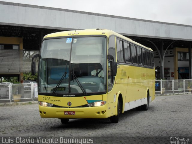 Kaissara - Viação Caiçara 2103 na cidade de Campos dos Goytacazes, Rio de Janeiro, Brasil, por Luis Otávio Vicente Domingues. ID da foto: 1106721.