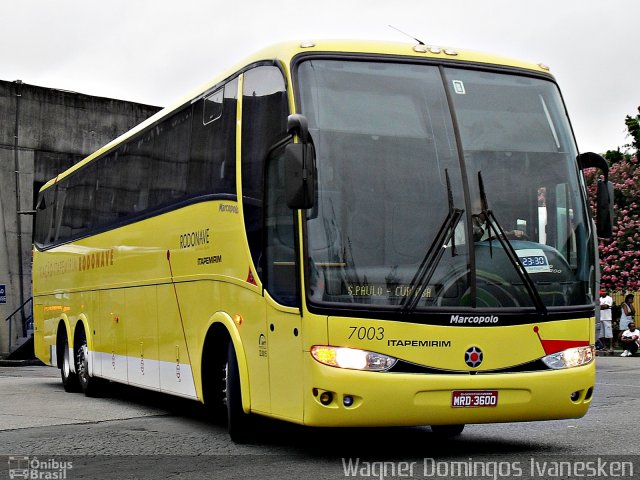Viação Itapemirim 7003 na cidade de Curitiba, Paraná, Brasil, por Wagner Domingos Ivanesken. Número da foto: #1108099.