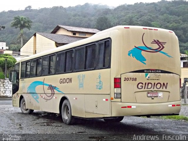 Gidion Transporte e Turismo 20708 na cidade de Joinville, Santa Catarina, Brasil, por Andrews  Fuscolin. Número da foto: #1115618.