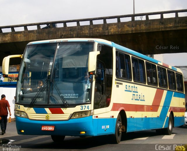 Santa Maria 374 na cidade de Belo Horizonte, Minas Gerais, Brasil, por César Ônibus. Número da foto: #1118150.
