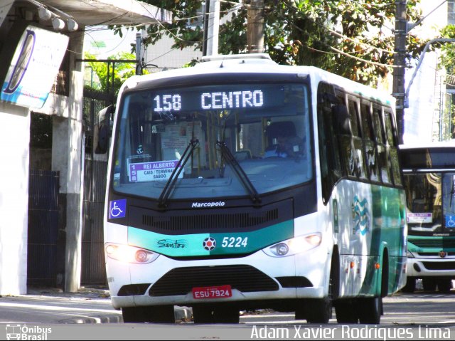 Viação Piracicabana Santos 5224 na cidade de Santos, São Paulo, Brasil, por Adam Xavier Rodrigues Lima. Número da foto: #1070566.