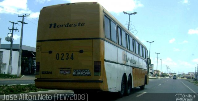 Viação Nordeste 0234 na cidade de Parnamirim, Rio Grande do Norte, Brasil, por José Ailton Neto. Número da foto: #1071436.