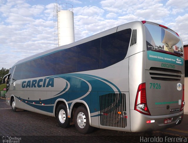 Viação Garcia 7926 na cidade de Londrina, Paraná, Brasil, por Haroldo Ferreira. Número da foto: #1073311.