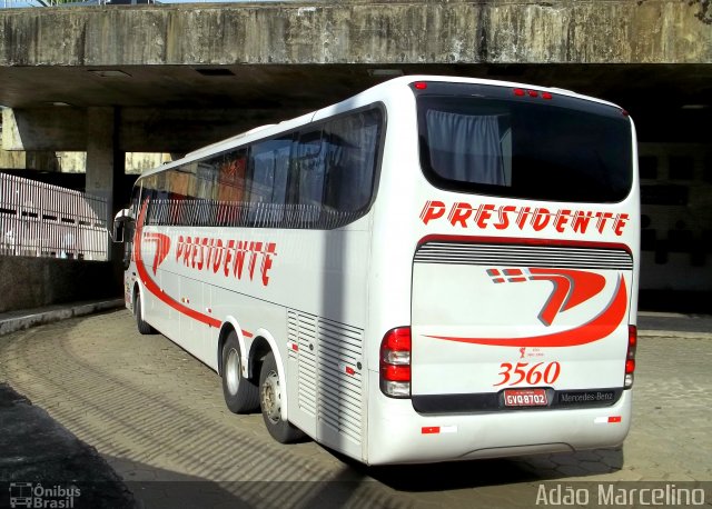 Viação Presidente 3560 na cidade de Belo Horizonte, Minas Gerais, Brasil, por Adão Raimundo Marcelino. ID da foto: 1073147.