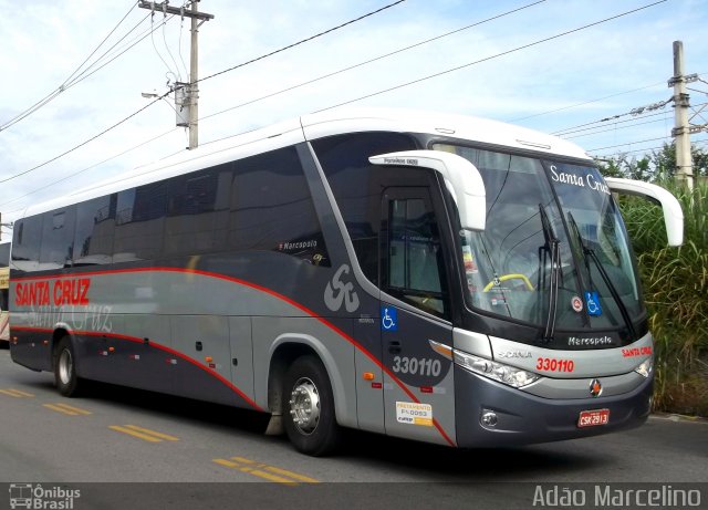 Viação Santa Cruz 330110 na cidade de Belo Horizonte, Minas Gerais, Brasil, por Adão Raimundo Marcelino. Número da foto: #1074894.