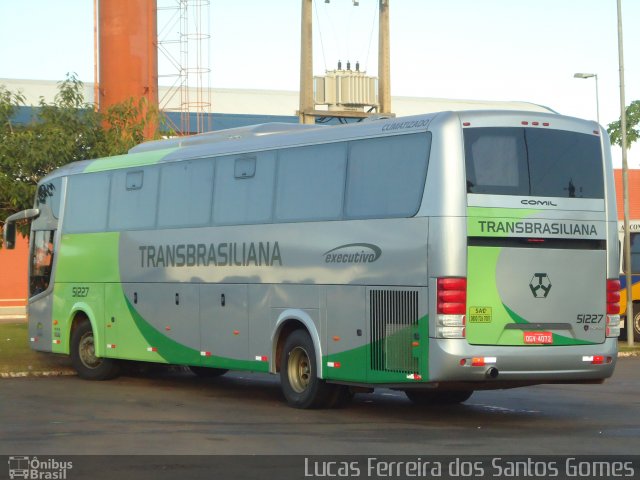 Transbrasiliana Transportes e Turismo 51227 na cidade de Palmas, Tocantins, Brasil, por Lucas Ferreira dos Santos Gomes. Número da foto: #1078127.