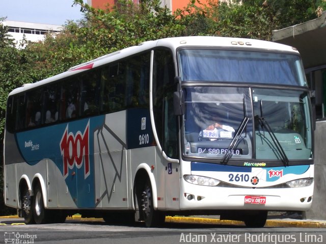 Auto Viação 1001 2610 na cidade de São Paulo, São Paulo, Brasil, por Adam Xavier Rodrigues Lima. Número da foto: #1078131.