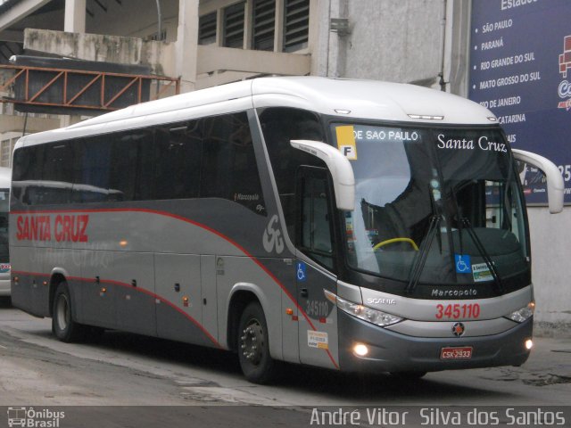 Viação Santa Cruz 345110 na cidade de Rio de Janeiro, Rio de Janeiro, Brasil, por André Vitor  Silva dos Santos. Número da foto: #1079151.