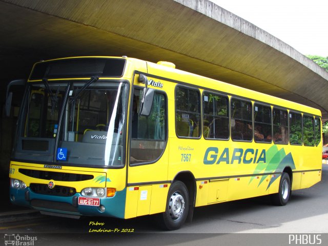 Viação Garcia 7567 na cidade de Londrina, Paraná, Brasil, por Paulo Henrique. ID da foto: 1080249.