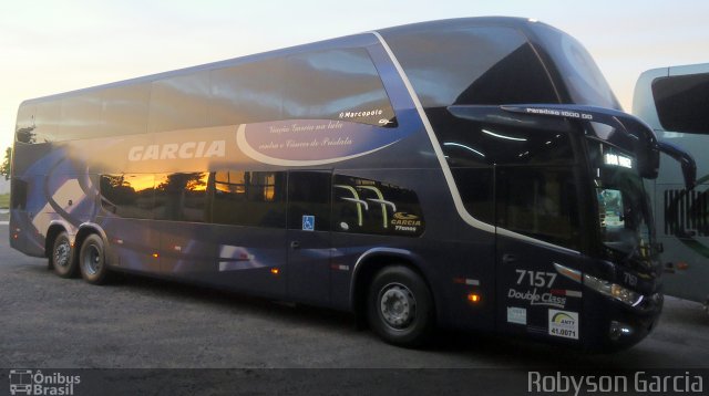 Viação Garcia 7157 na cidade de Paranavaí, Paraná, Brasil, por Robyson Garcia. ID da foto: 1080051.