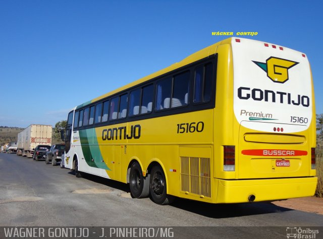 Empresa Gontijo de Transportes 15160 na cidade de João Pinheiro, Minas Gerais, Brasil, por Wágner  Gontijo. ID da foto: 1080740.