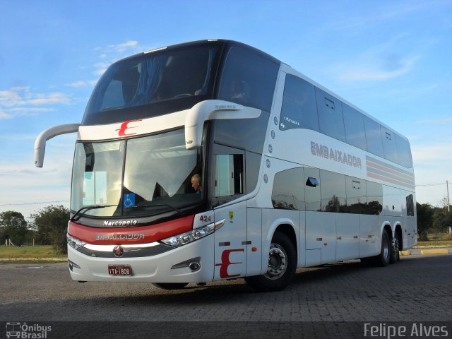 Expresso Embaixador 424 na cidade de Pelotas, Rio Grande do Sul, Brasil, por Felipe Alves. ID da foto: 1125981.