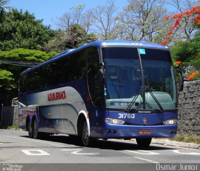 Viação Águia Branca 31760 na cidade de Salvador, Bahia, Brasil, por Osmar Junior. Número da foto: #1146872.