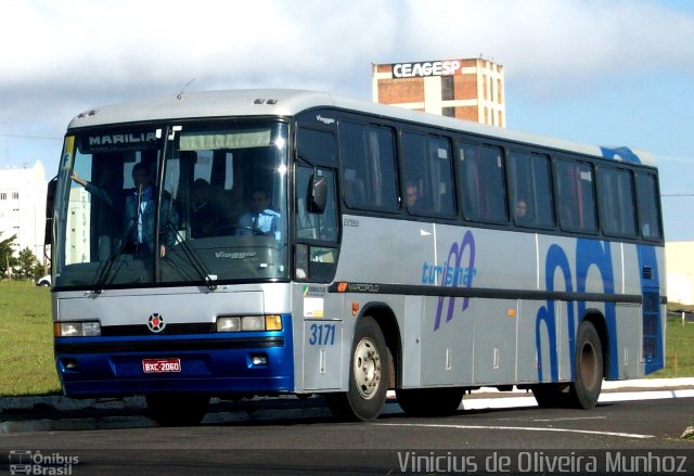 Turismar Transporte e Turismo 3171 na cidade de Marília, São Paulo, Brasil, por Vinicius de Oliveira Munhoz. ID da foto: 1156948.