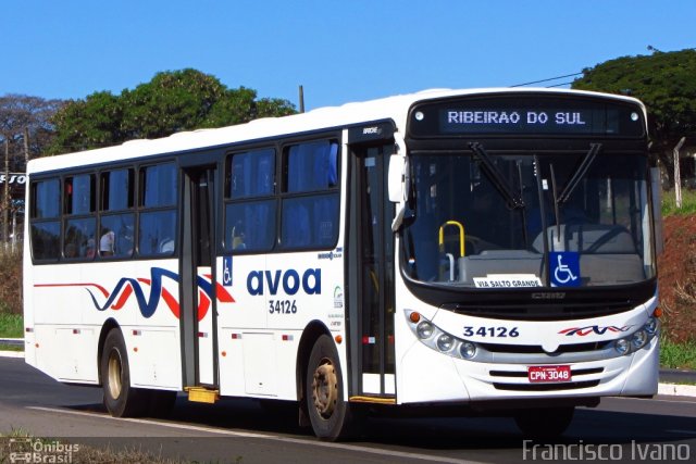 AVOA - Auto Viação Ourinhos Assis 34126 na cidade de Ourinhos, São Paulo, Brasil, por Francisco Ivano. ID da foto: 1157656.