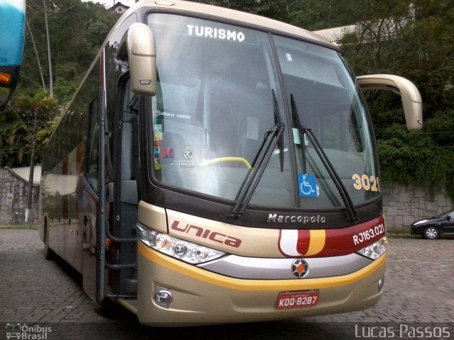 Transportes Única Petrópolis RJ 163.021 na cidade de Petrópolis, Rio de Janeiro, Brasil, por Lucas Passos. Número da foto: #1159243.