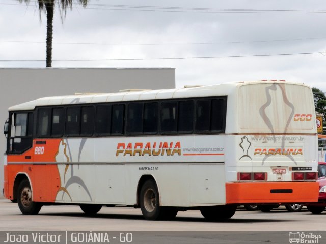 Viação Paraúna 660 na cidade de Goiânia, Goiás, Brasil, por João Victor. ID da foto: 1165651.