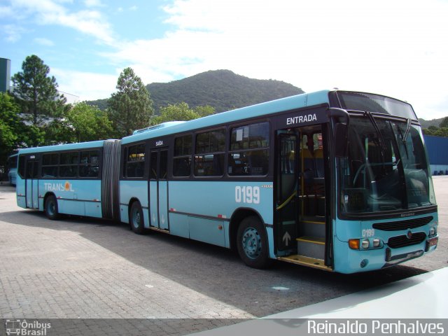 Transol Transportes Coletivos 0199 na cidade de Florianópolis, Santa Catarina, Brasil, por Reinaldo Penha. ID da foto: 1170077.