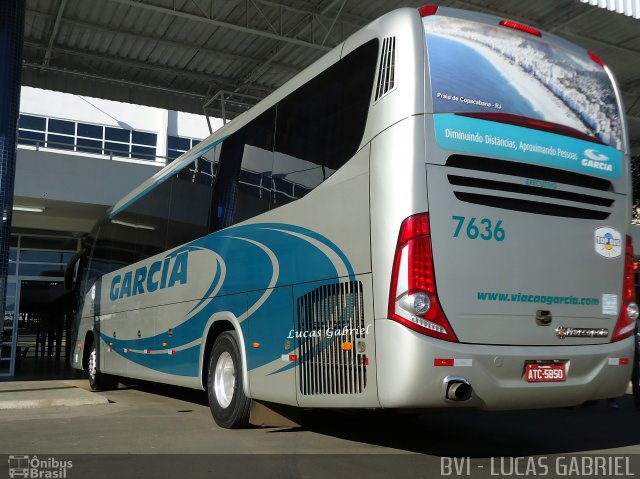 Viação Garcia 7636 na cidade de Telêmaco Borba, Paraná, Brasil, por Lucas Gabriel. Número da foto: #1169706.