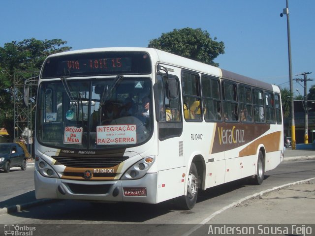 Auto Ônibus Vera Cruz RJ 104.001 na cidade de Magé, Rio de Janeiro, Brasil, por Anderson Sousa Feijó. Número da foto: #1171221.
