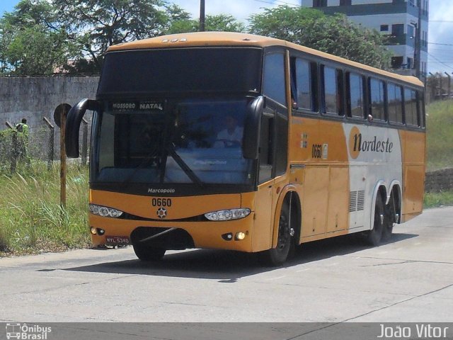 Viação Nordeste 0660 na cidade de Natal, Rio Grande do Norte, Brasil, por João Vítor. Número da foto: #1176448.