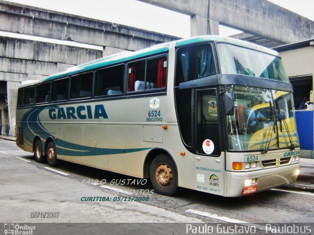 Viação Garcia 6524 na cidade de Curitiba, Paraná, Brasil, por Paulo Gustavo. ID da foto: 1179706.