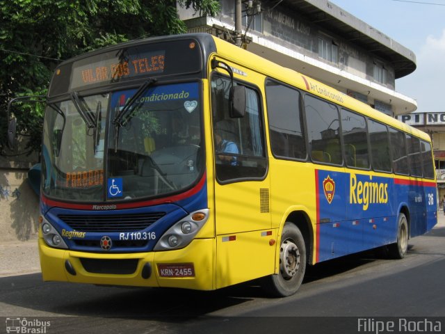 Auto Viação Reginas RJ 110.316 na cidade de São João de Meriti, Rio de Janeiro, Brasil, por Filipe Rocha. ID da foto: 1179242.