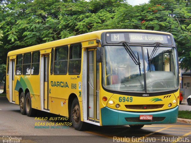 Viação Garcia 6949 na cidade de Londrina, Paraná, Brasil, por Paulo Gustavo. ID da foto: 1181942.