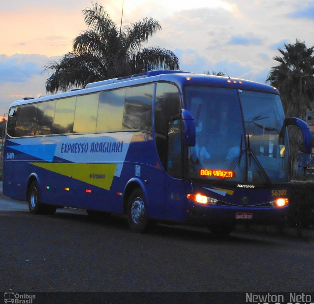 Expresso Araguari 56302 na cidade de Uberlândia, Minas Gerais, Brasil, por Newton Vitorino Neto. ID da foto: 1182129.