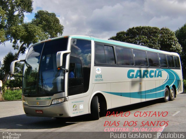 Viação Garcia 6978 na cidade de Curitiba, Paraná, Brasil, por Paulo Gustavo. ID da foto: 1181957.