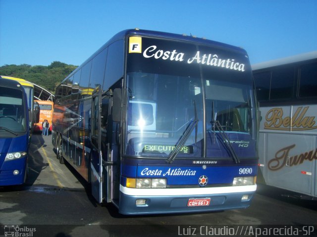 Costa Atlântica Transportes e Turismo 9090 na cidade de Aparecida, São Paulo, Brasil, por Luiz Krolman. ID da foto: 1185020.