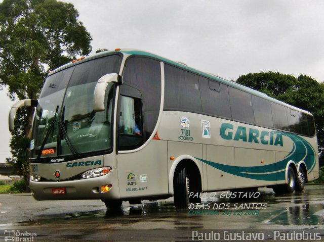 Viação Garcia 7181 na cidade de Curitiba, Paraná, Brasil, por Paulo Gustavo. Número da foto: #1184139.